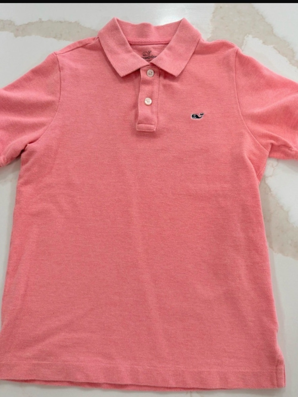 Vineyard Vines Youth Coral Polo with Whale Logo